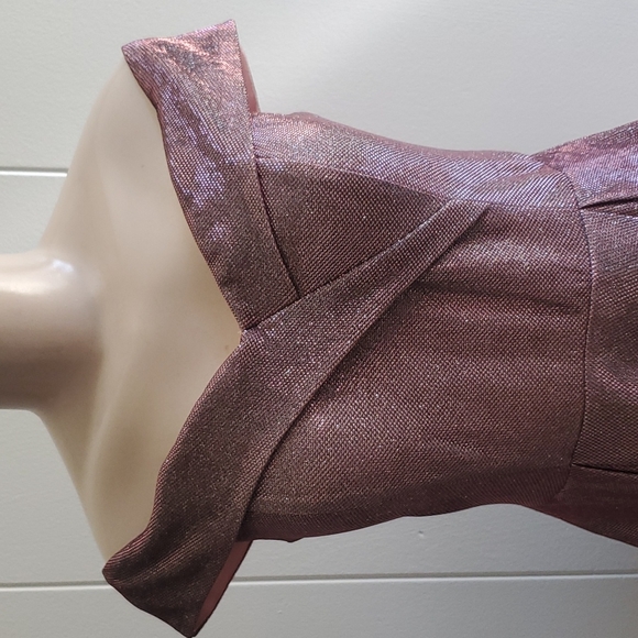 B.SMART PINK SHIMMERY OFF SHOULDER DRESS SIZE MEDIUM - Picture 5 of 7